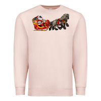 Pale Pink santa riding his sleigh with gifts Premium Sweatshirt - CowGirlArtShop