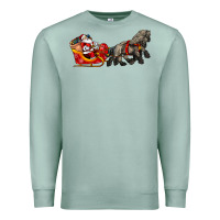 Seafoam santa riding his sleigh with gifts Premium Sweatshirt - CowGirlArtShop