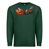 Sports Green santa riding his sleigh with gifts Premium Sweatshirt - CowGirlArtShop