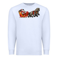 White santa riding his sleigh with gifts Premium Sweatshirt - CowGirlArtShop