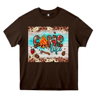 Chocolate Brown camp life Heavy Core Tee - JahusDesignShop