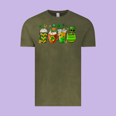 St. Patricks Day Coffee Cups Vintage Tee Designed By Maliassmallbusiness