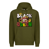 Army Green black queen Premium Hoodie - CowGirlArtShop