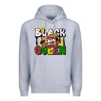 Heather Grey black queen Premium Hoodie - CowGirlArtShop