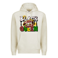 Oatmeal Heather black queen Premium Hoodie - CowGirlArtShop