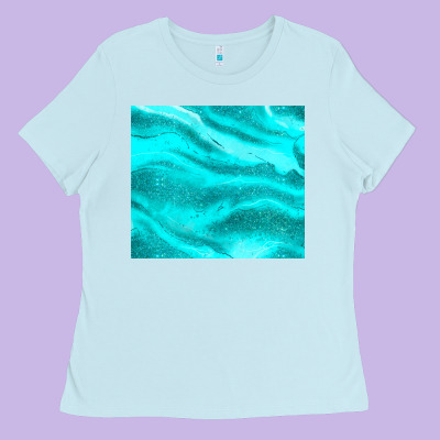 Turquoise Glitter Ladies Tee Designed By Jahusdesignshop