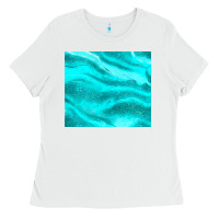 White turquoise glitter Ladies Tee - JahusDesignShop