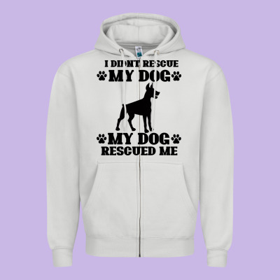 Rescue Dog Zipper Hoodie Designed By Bettercallsaul
