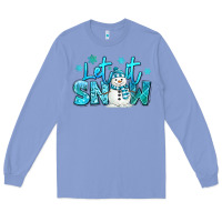 Colony Blue let it snow winter snowman Long Sleeve Tee - MaliasSmallBusiness