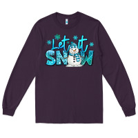 Plum let it snow winter snowman Long Sleeve Tee - MaliasSmallBusiness