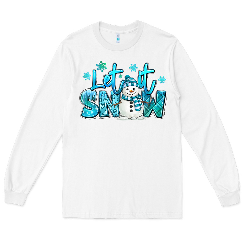 Let It Snow Winter Snowman Long Sleeve Tee by MaliasSmallBusiness | Teevron
