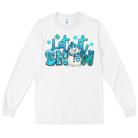 White let it snow winter snowman Long Sleeve Tee - MaliasSmallBusiness