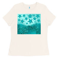 Bone turquoise glitter star Ladies Tee - JahusDesignShop
