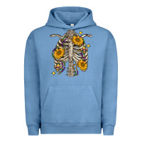 Pigment Pebble Blue mardi gras chest sunflowers skeleton Urban Hoodie - FaDigitalArtStudio