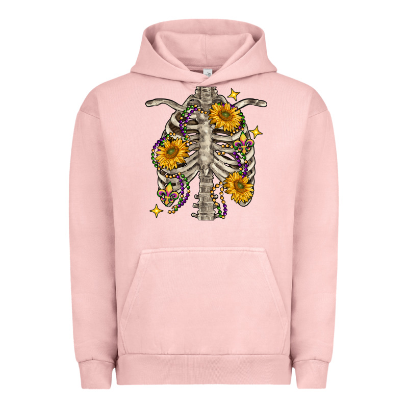 Mardi Gras Chest Sunflowers Skeleton Urban Hoodie by FaDigitalArtStudio | Teevron