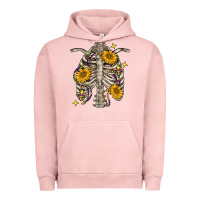 Pigment Salmon mardi gras chest sunflowers skeleton Urban Hoodie - FaDigitalArtStudio