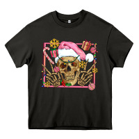 Asphalt pink christmas skeleton Heavy Core Tee - AdoDesignShop