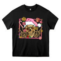 Black pink christmas skeleton Heavy Core Tee - AdoDesignShop