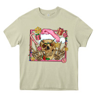 Mossy pink christmas skeleton Heavy Core Tee - AdoDesignShop