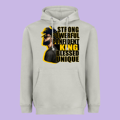 Strong Powerful Confident King Blessed Unique Heavyweight Hoodie Designed By Cowgirlartshop