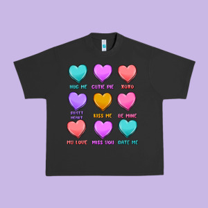 Valentine's Day Candy Hearts Urban Heavy Tee Designed By Maliassmallbusiness