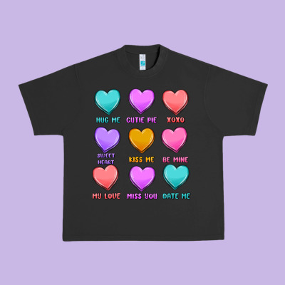 Valentine's Day Candy Hearts Urban Heavy Tee Designed By Maliassmallbusiness