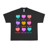 Pigment Black valentine's day candy hearts Urban Heavy Tee - MaliasSmallBusiness
