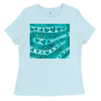 Baby Blue turquoise glitter heart Ladies Tee - JahusDesignShop