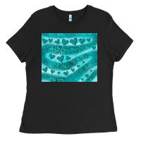 Black turquoise glitter heart Ladies Tee - JahusDesignShop