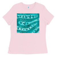Bubblegum Pink turquoise glitter heart Ladies Tee - JahusDesignShop
