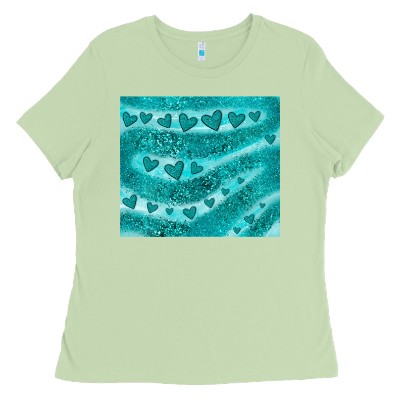 Turquoise Glitter Heart Ladies Tee by JahusDesignShop | Teevron