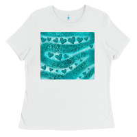 White turquoise glitter heart Ladies Tee - JahusDesignShop