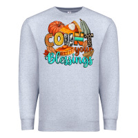 Heather Grey count your blessings Premium Sweatshirt - CowGirlArtShop