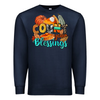Navy count your blessings Premium Sweatshirt - CowGirlArtShop