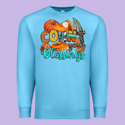 Count Your Blessings Premium Sweatshirt Designed By Cowgirlartshop