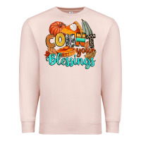 Pale Pink count your blessings Premium Sweatshirt - CowGirlArtShop