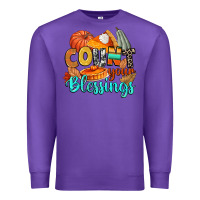 Purple count your blessings Premium Sweatshirt - CowGirlArtShop