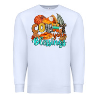 White count your blessings Premium Sweatshirt - CowGirlArtShop