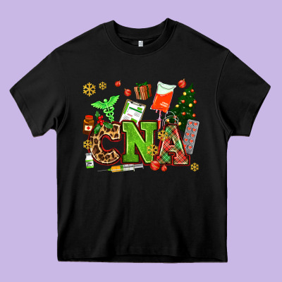 Cna Christmas Heavy Core Tee Designed By Adodesignshop