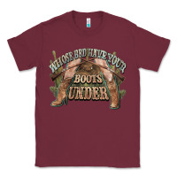 Burgundy whose bed have your boots under cowboy western Classic Tee - NancyCooperArtShop