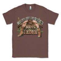 Chestnut whose bed have your boots under cowboy western Classic Tee - NancyCooperArtShop
