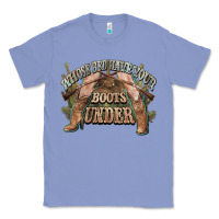 Colony Blue whose bed have your boots under cowboy western Classic Tee - NancyCooperArtShop
