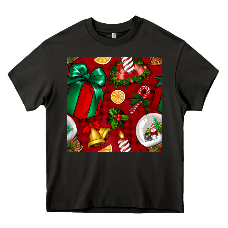 Christmas Snow Globe Seamless Pattern Heavy Core Tee by BundleAndBundleShop | Teevron