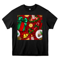 Black christmas snow globe seamless pattern Heavy Core Tee - BundleAndBundleShop