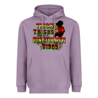Lavender thick thighs juneteenth vibes cowgirl Heavyweight Hoodie - CowGirlArtShop