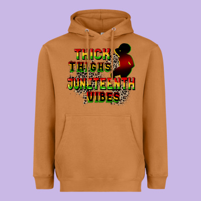 Thick Thighs Juneteenth Vibes Cowgirl Heavyweight Hoodie Designed By Cowgirlartshop