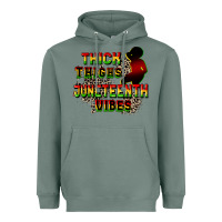 Sage thick thighs juneteenth vibes cowgirl Heavyweight Hoodie - CowGirlArtShop