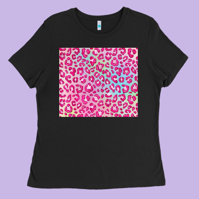 Pink Leopard Glitter Ladies Tee Designed By Jahusdesignshop