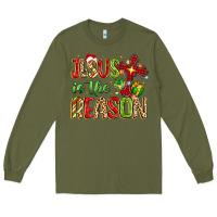 Army Green jesus is the reason Long Sleeve Tee - MaliasSmallBusiness