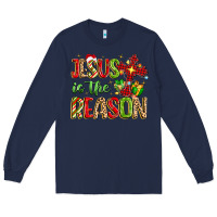 Navy jesus is the reason Long Sleeve Tee - MaliasSmallBusiness